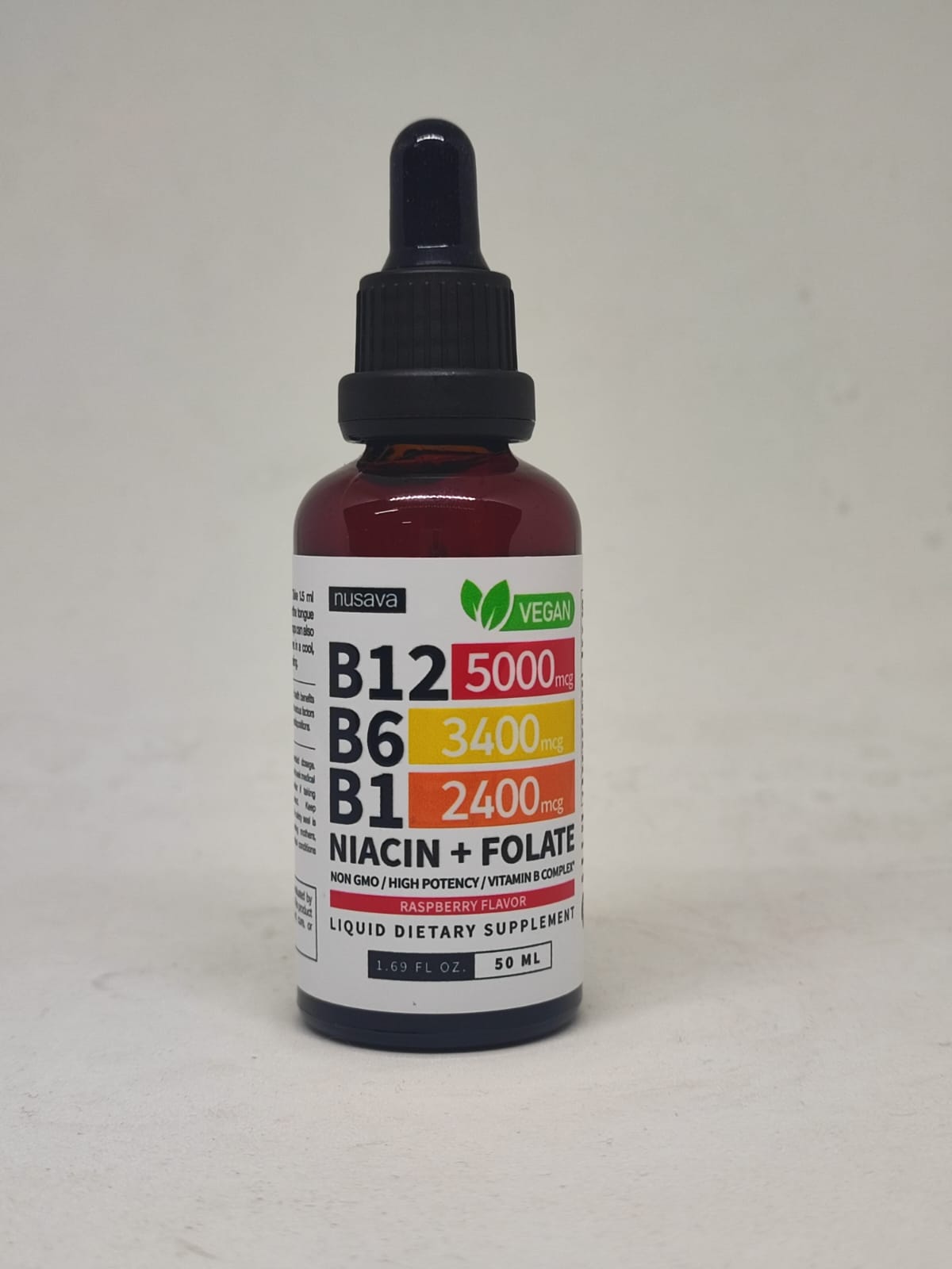 Gotas de vitamina B12, B6 y B1 en frasco de 30 ml